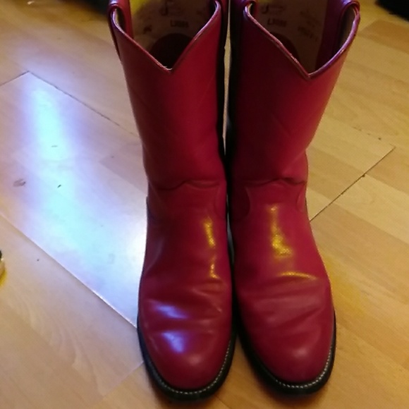 Red Justin Boots size 5 and 1/2 - Picture 5 of 7